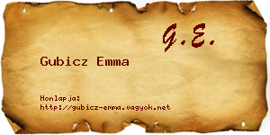 Gubicz Emma névjegykártya